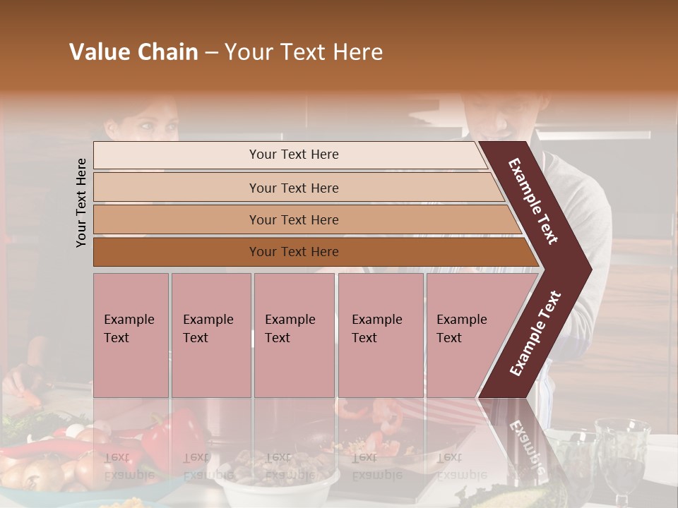 A Man And Woman Preparing Food In A Kitchen PowerPoint Template