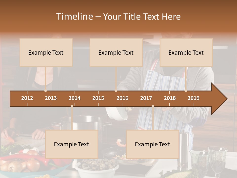 A Man And Woman Preparing Food In A Kitchen PowerPoint Template