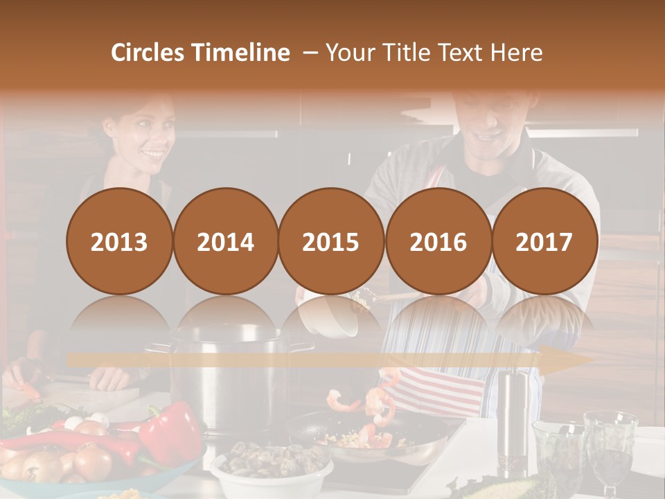 A Man And Woman Preparing Food In A Kitchen PowerPoint Template