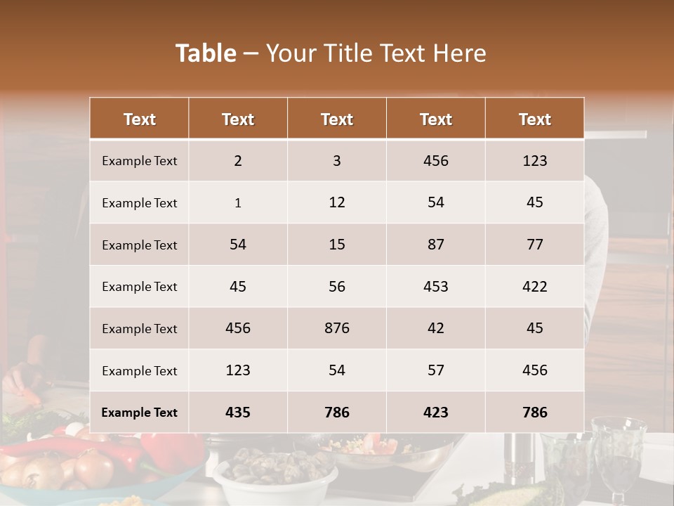 A Man And Woman Preparing Food In A Kitchen PowerPoint Template