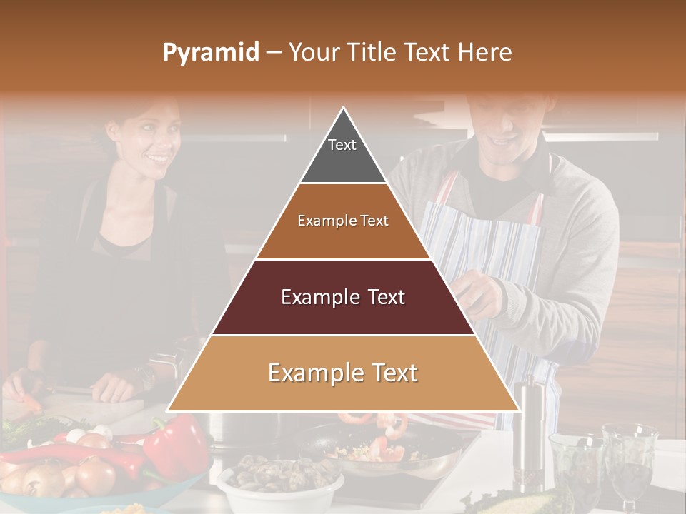 A Man And Woman Preparing Food In A Kitchen PowerPoint Template