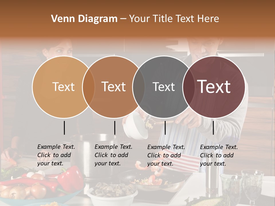 A Man And Woman Preparing Food In A Kitchen PowerPoint Template
