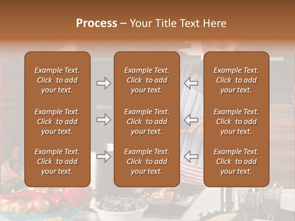A Man And Woman Preparing Food In A Kitchen PowerPoint Template