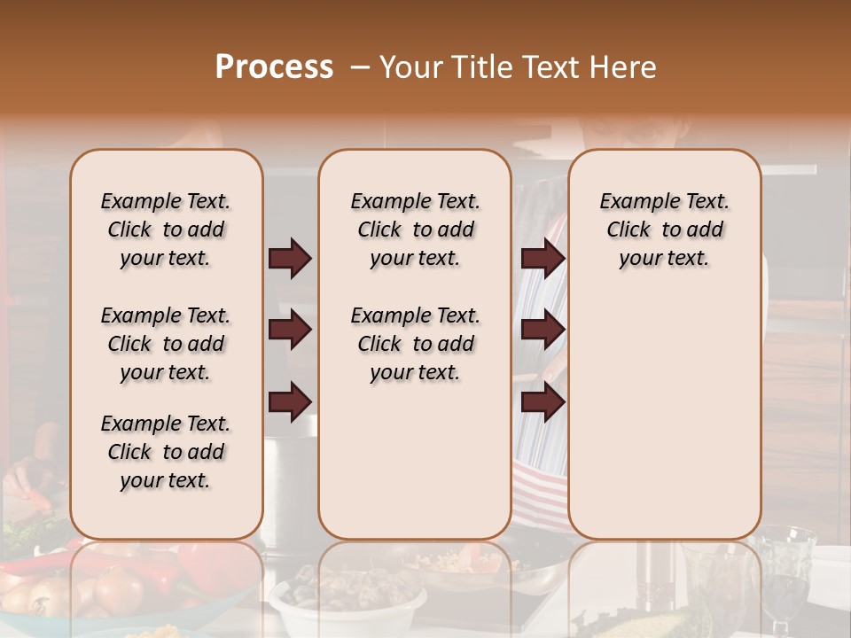 A Man And Woman Preparing Food In A Kitchen PowerPoint Template