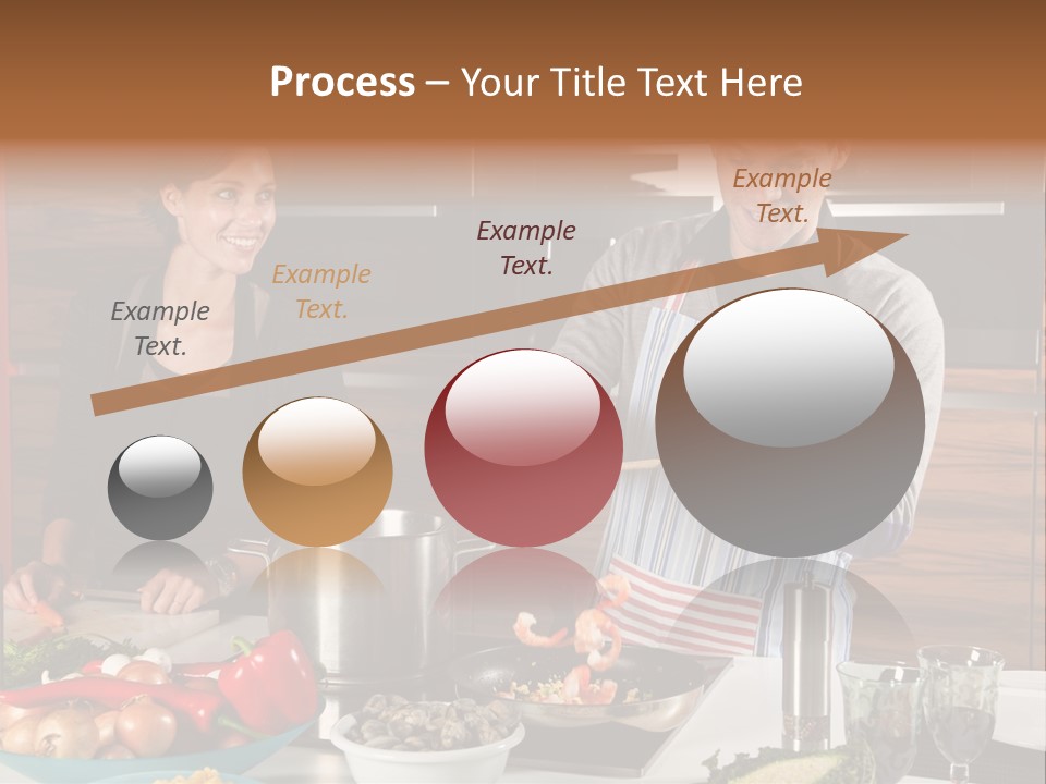 A Man And Woman Preparing Food In A Kitchen PowerPoint Template
