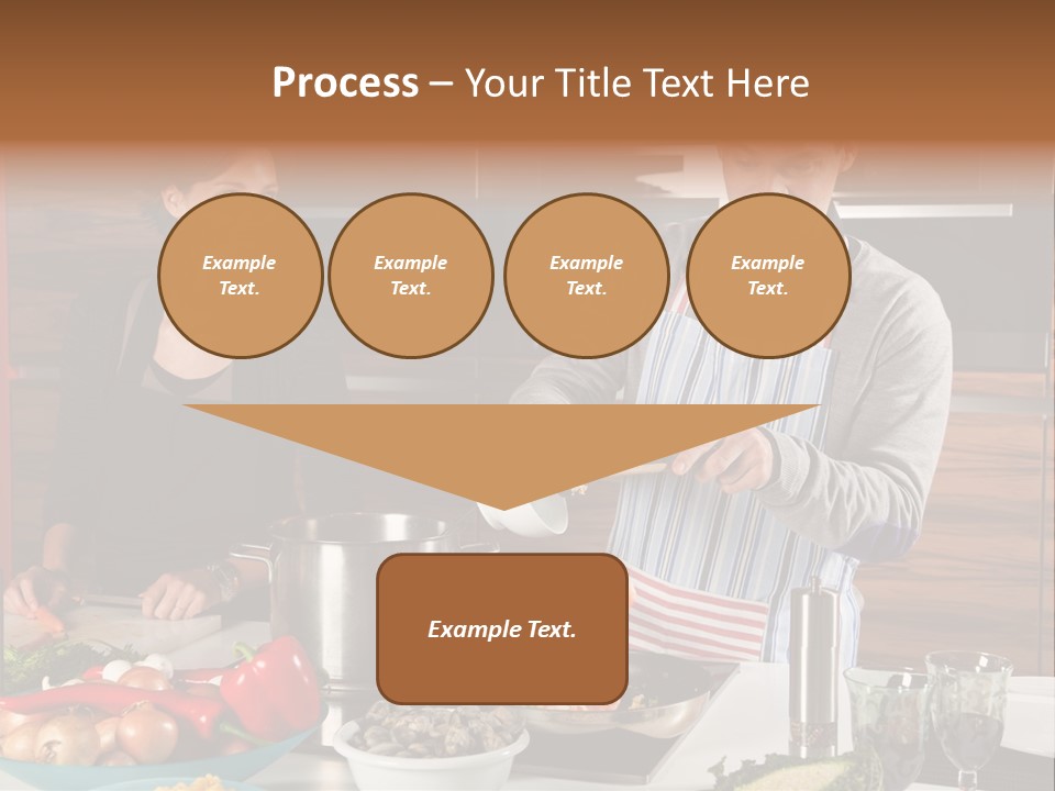 A Man And Woman Preparing Food In A Kitchen PowerPoint Template