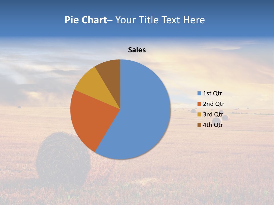 A Field Of Hay With Bales Of Hay In The Foreground PowerPoint Template