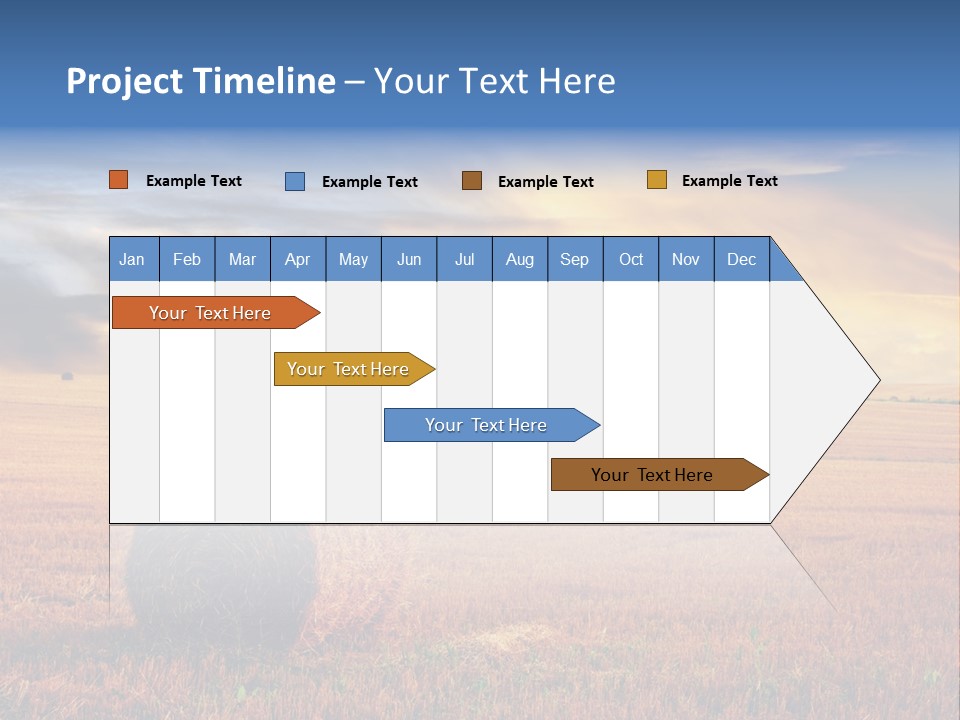 A Field Of Hay With Bales Of Hay In The Foreground PowerPoint Template