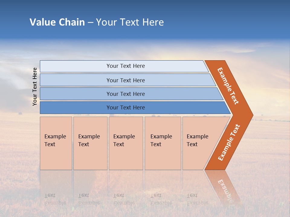 A Field Of Hay With Bales Of Hay In The Foreground PowerPoint Template