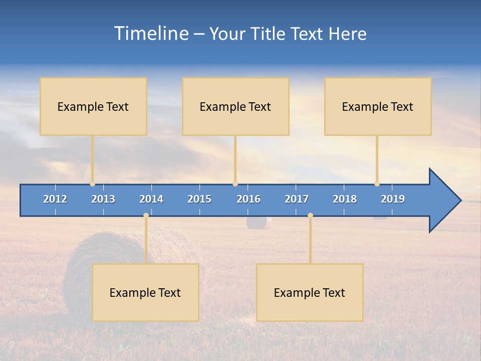 A Field Of Hay With Bales Of Hay In The Foreground PowerPoint Template