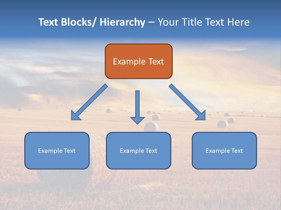 A Field Of Hay With Bales Of Hay In The Foreground PowerPoint Template