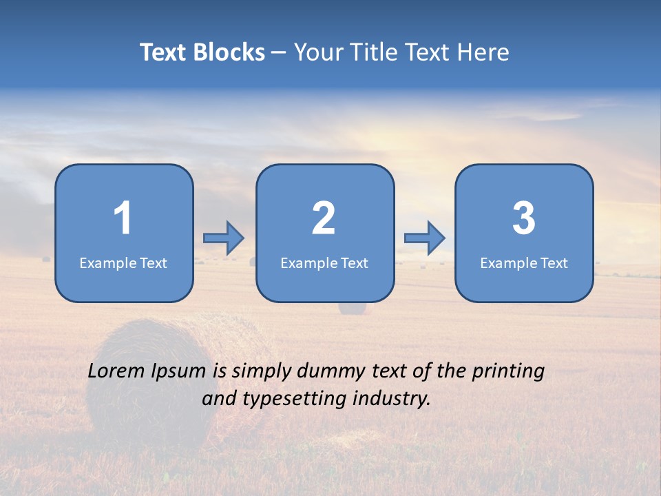 A Field Of Hay With Bales Of Hay In The Foreground PowerPoint Template