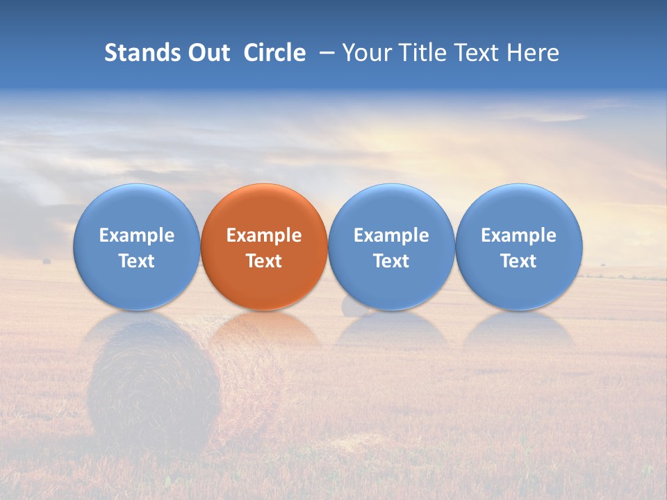 A Field Of Hay With Bales Of Hay In The Foreground PowerPoint Template