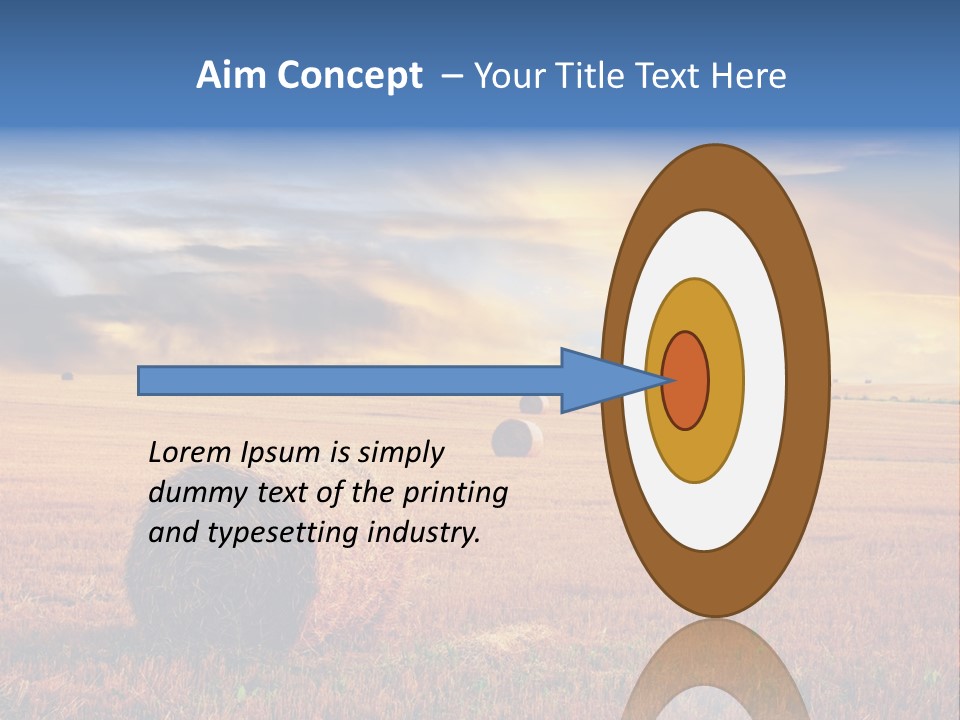 A Field Of Hay With Bales Of Hay In The Foreground PowerPoint Template