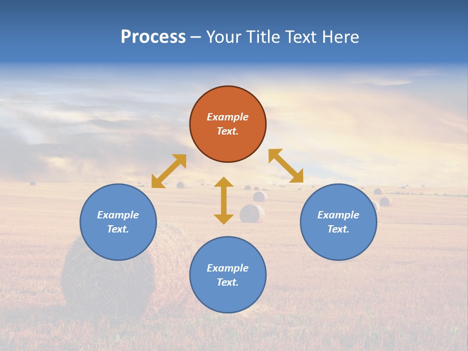 A Field Of Hay With Bales Of Hay In The Foreground PowerPoint Template