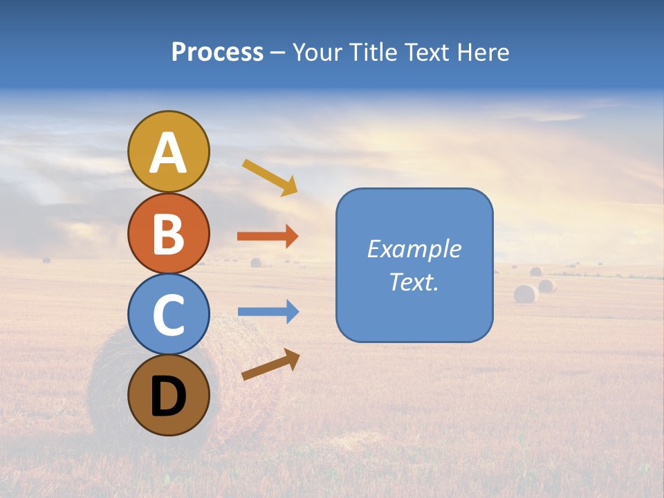 A Field Of Hay With Bales Of Hay In The Foreground PowerPoint Template