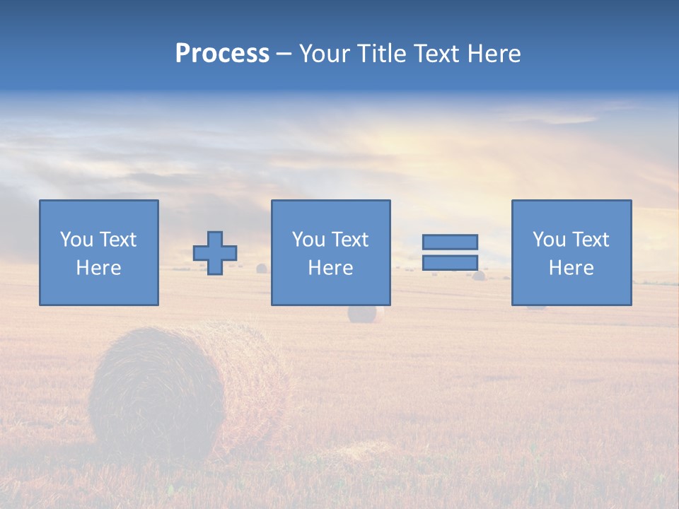 A Field Of Hay With Bales Of Hay In The Foreground PowerPoint Template