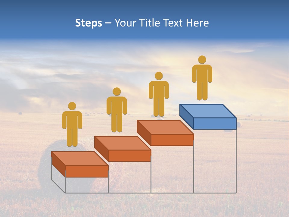 A Field Of Hay With Bales Of Hay In The Foreground PowerPoint Template