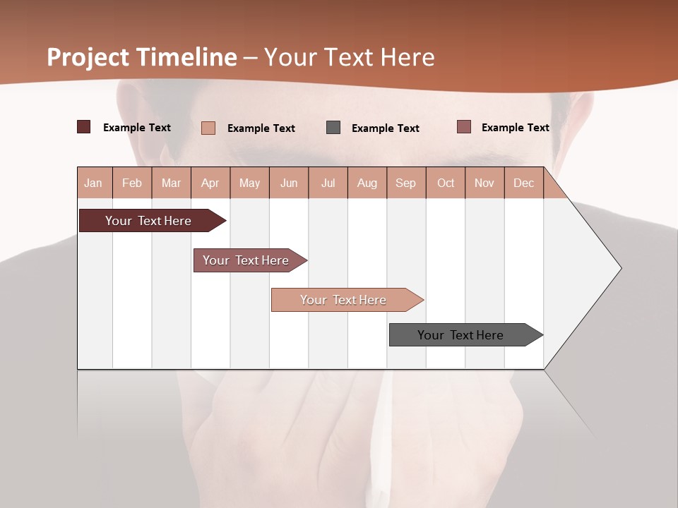 Business Table Businesswoman PowerPoint Template