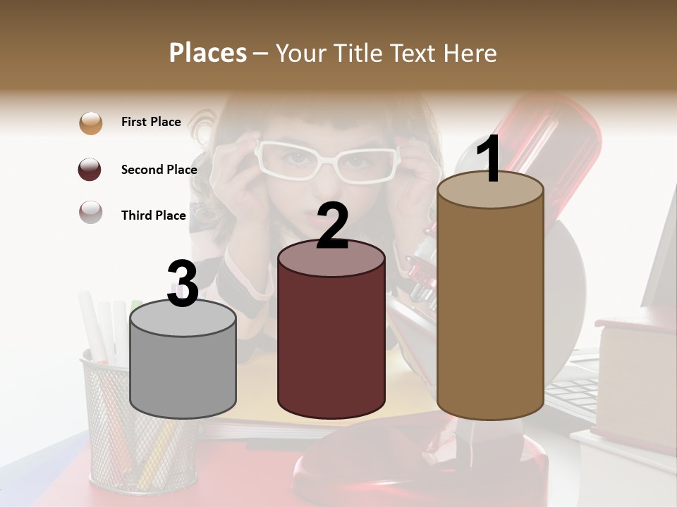 Study White Stationary PowerPoint Template