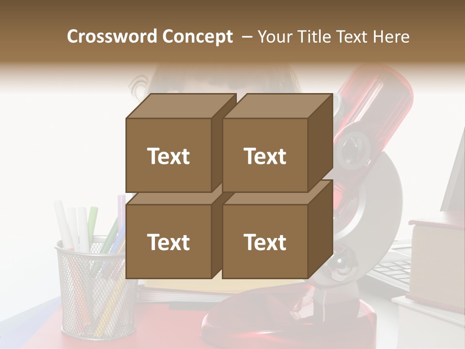Study White Stationary PowerPoint Template