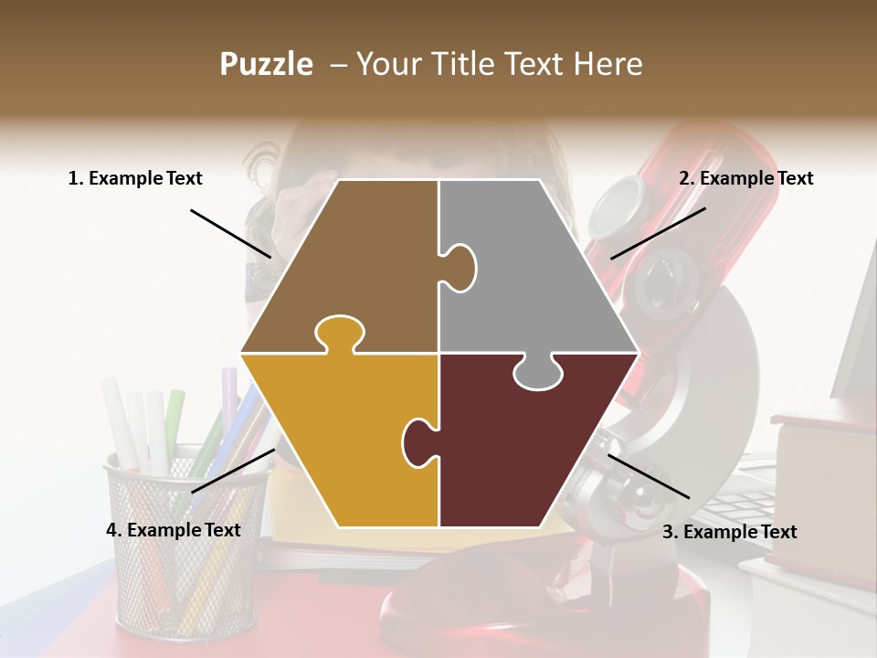 Study White Stationary PowerPoint Template