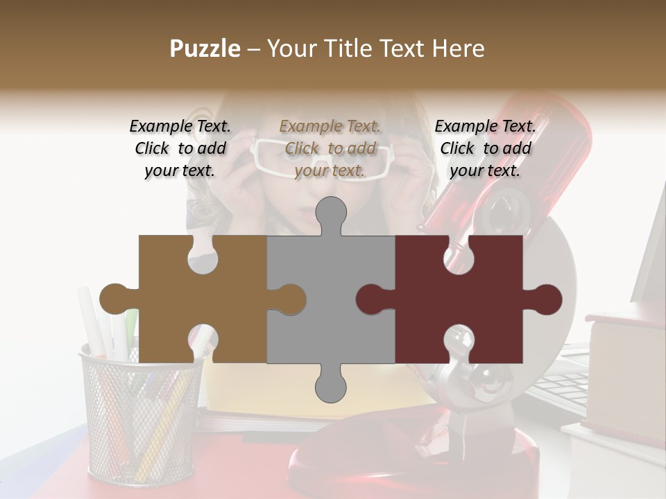 Study White Stationary PowerPoint Template