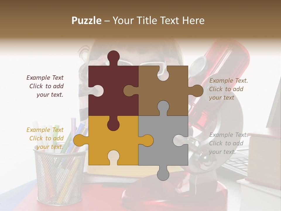 Study White Stationary PowerPoint Template