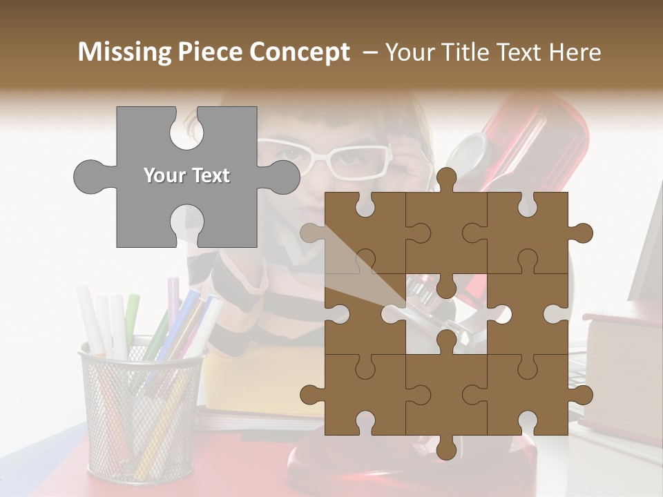 Study White Stationary PowerPoint Template