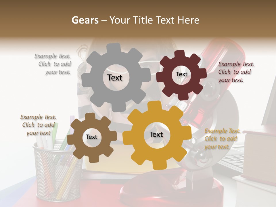 Study White Stationary PowerPoint Template