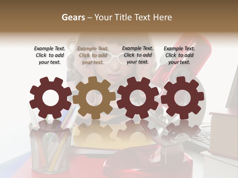 Study White Stationary PowerPoint Template