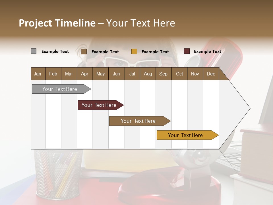 Study White Stationary PowerPoint Template