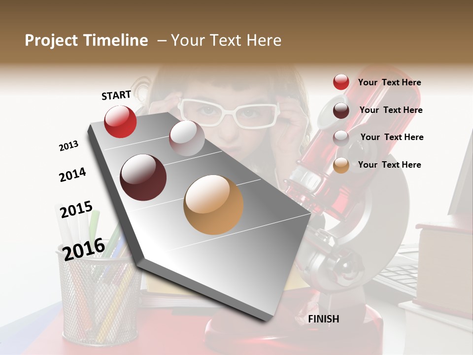 Study White Stationary PowerPoint Template