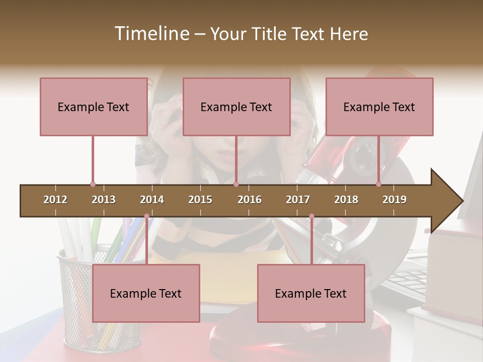 Study White Stationary PowerPoint Template