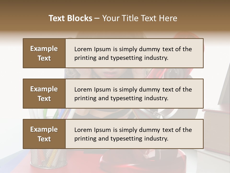 Study White Stationary PowerPoint Template