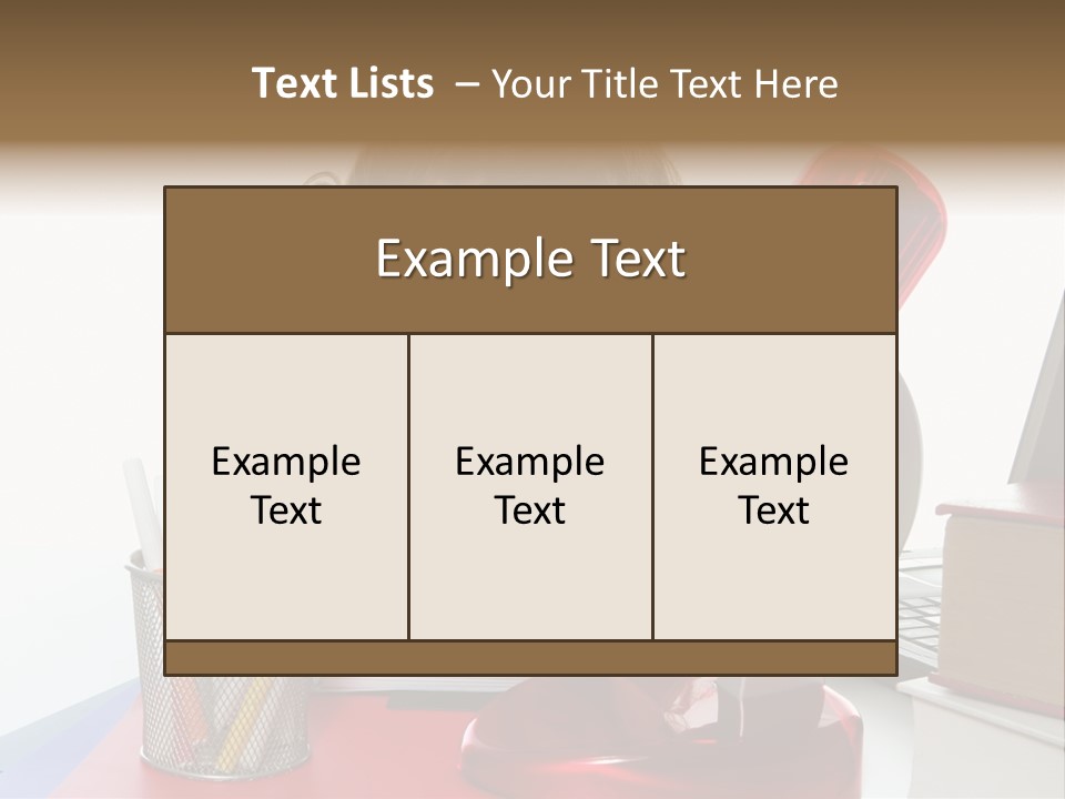 Study White Stationary PowerPoint Template