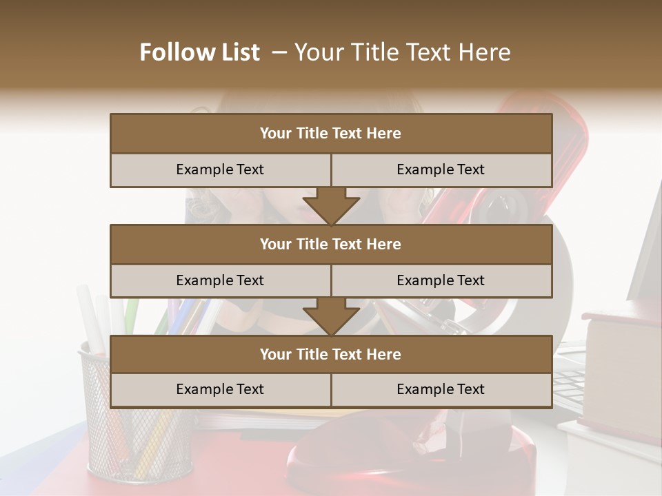 Study White Stationary PowerPoint Template