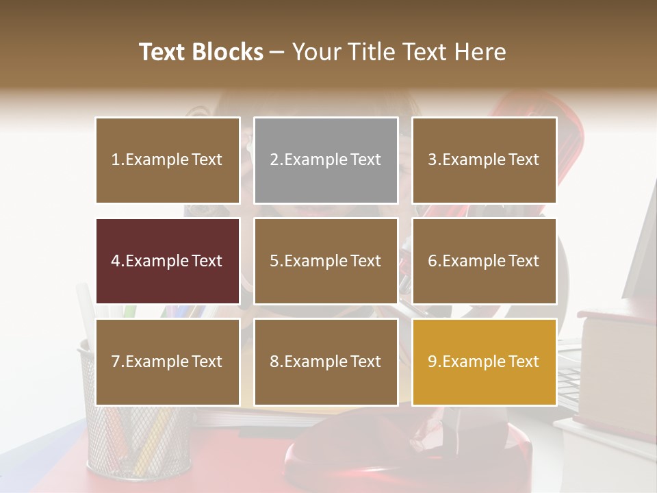 Study White Stationary PowerPoint Template