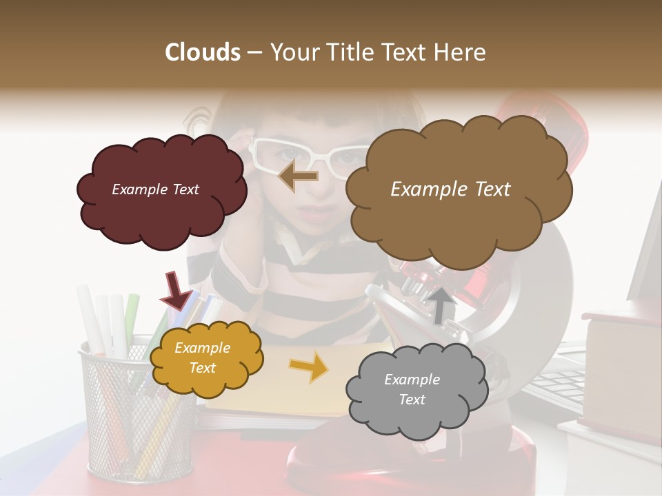 Study White Stationary PowerPoint Template