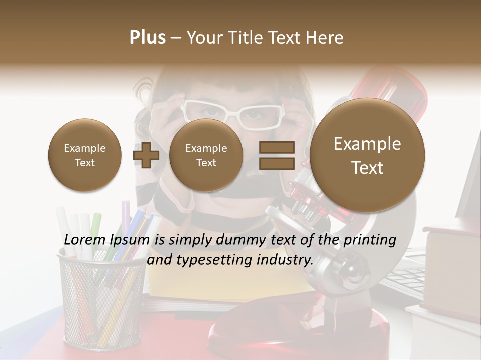 Study White Stationary PowerPoint Template