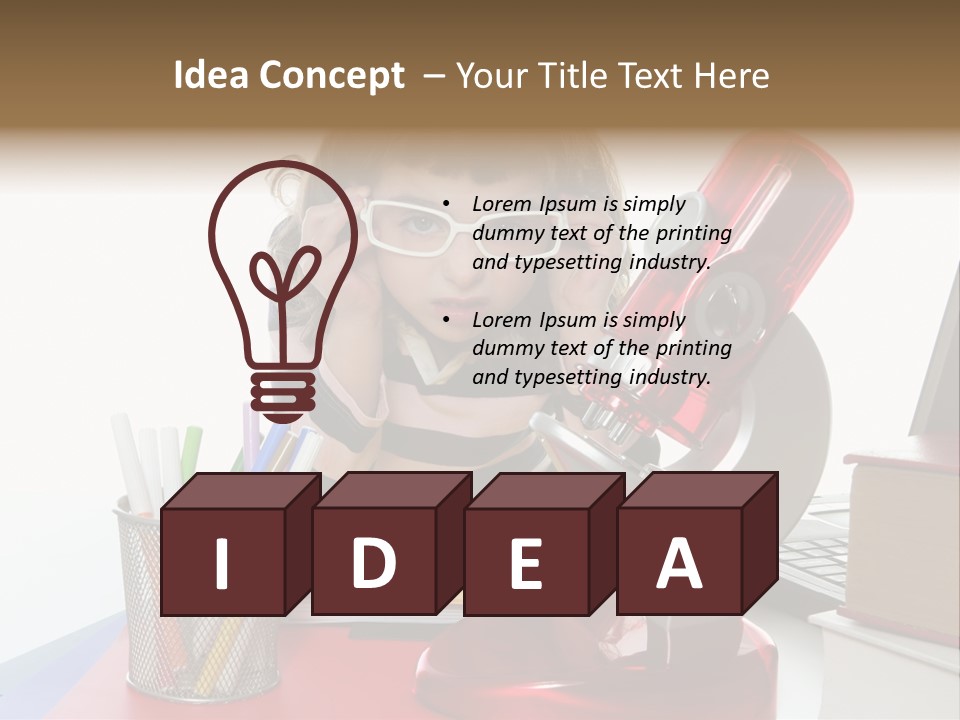 Study White Stationary PowerPoint Template