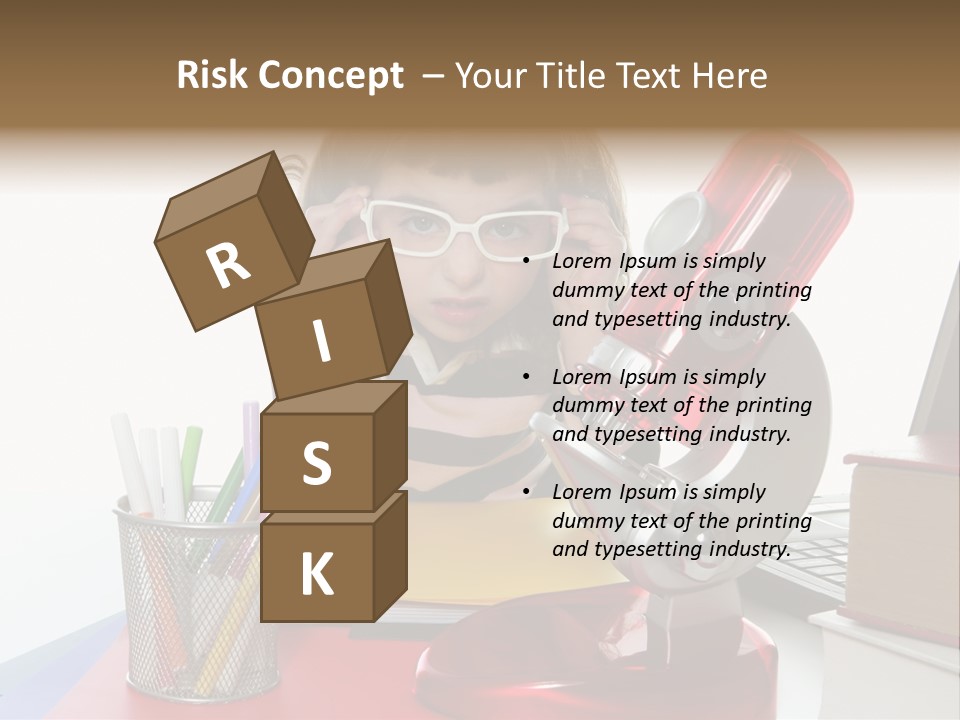 Study White Stationary PowerPoint Template