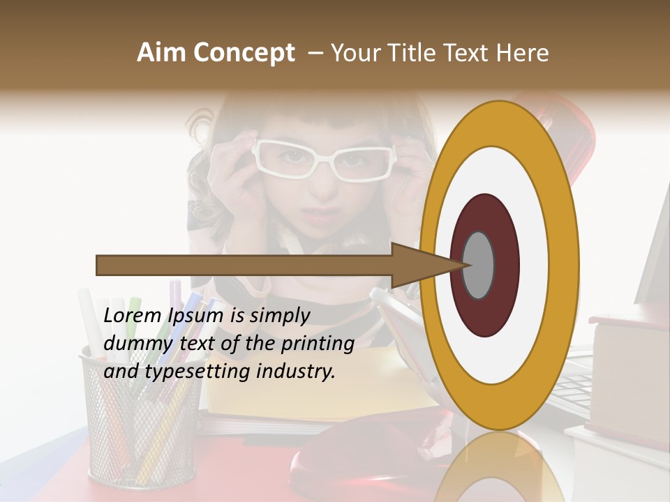 Study White Stationary PowerPoint Template