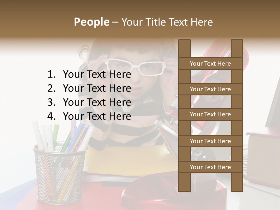 Study White Stationary PowerPoint Template