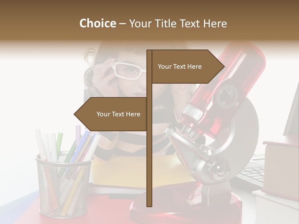 Study White Stationary PowerPoint Template