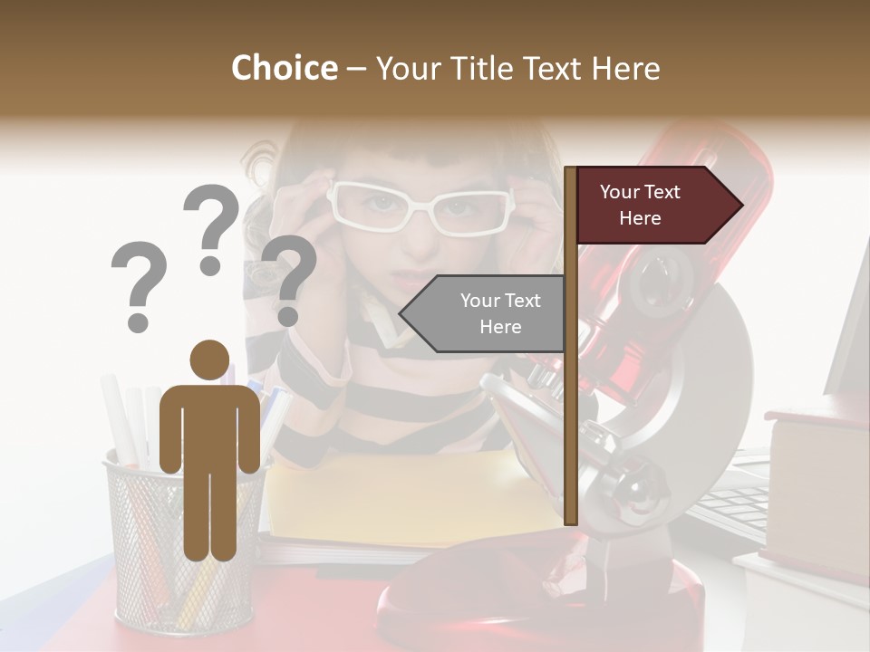 Study White Stationary PowerPoint Template