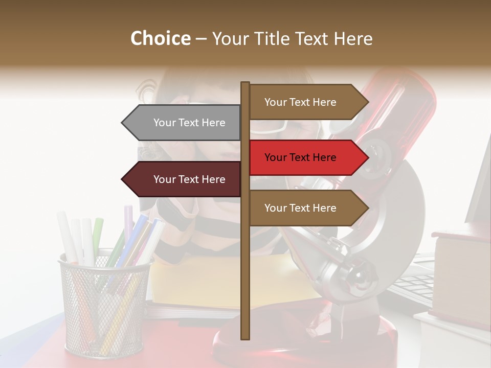 Study White Stationary PowerPoint Template