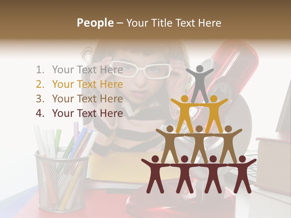 Study White Stationary PowerPoint Template