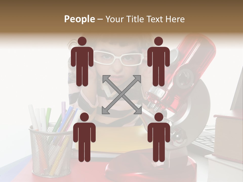 Study White Stationary PowerPoint Template