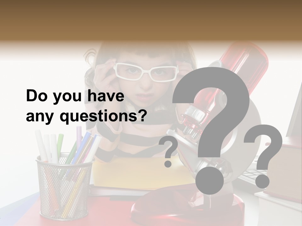 Study White Stationary PowerPoint Template